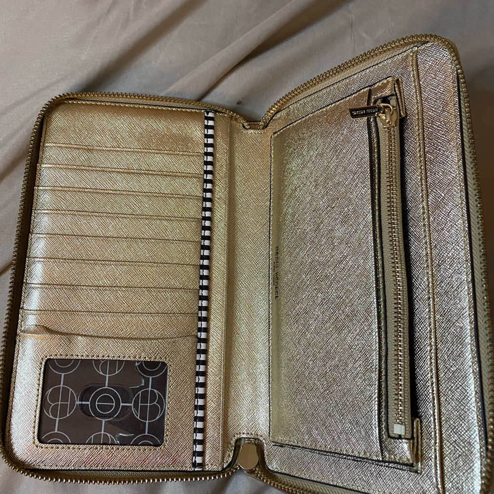 Gold Henri Bendel zip wallet